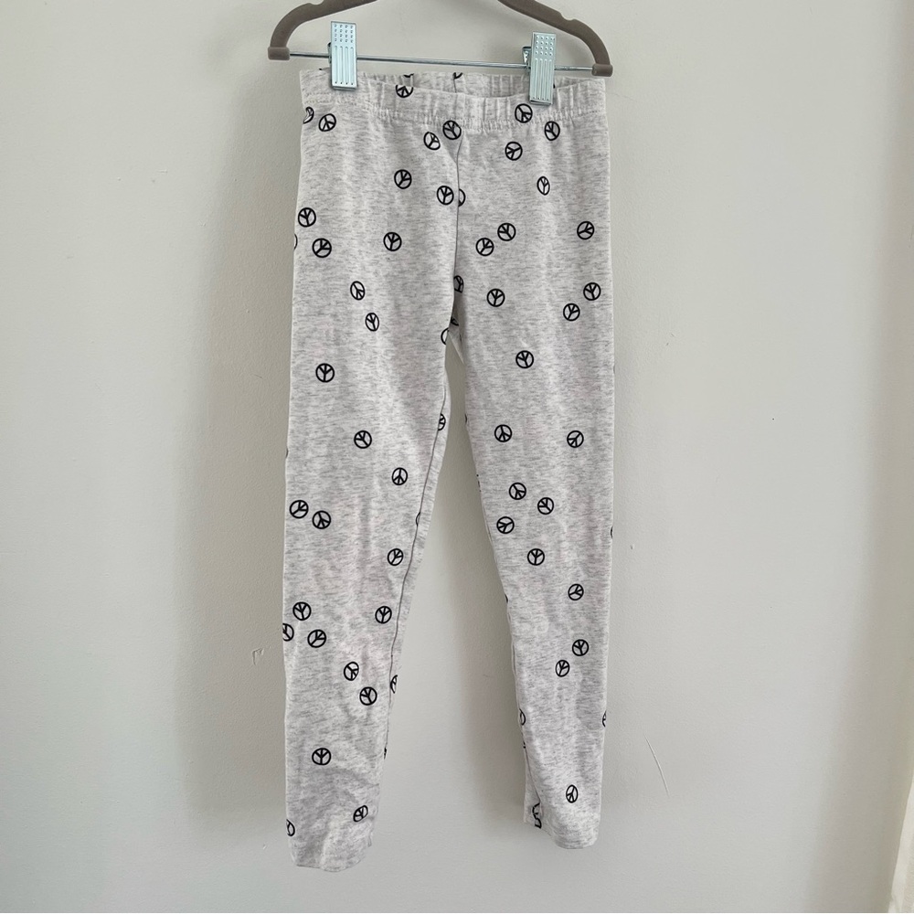 Girls peace sign leggings